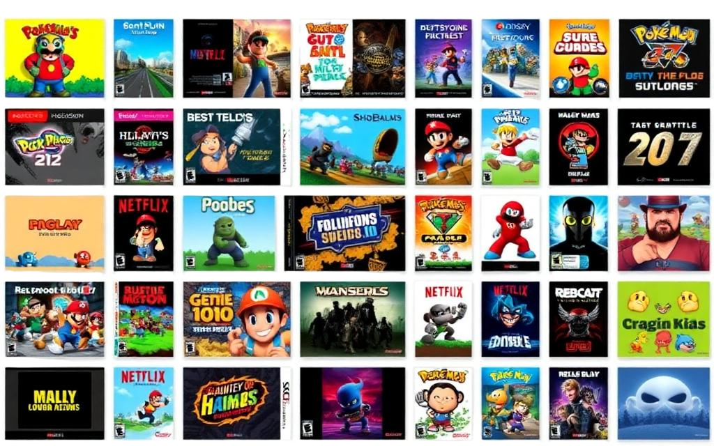 Biblioteca de jogos estilo Aurora em pixel art